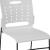 Flash Furniture Stack Chair, White Plastic, Sled Base RUT-2-WH-GG