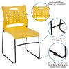 Flash Furniture Stack Chair, Yellow Plastic, Sled Base RUT-2-YL-GG