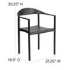 Flash Furniture Cafe Chair, Stackable, Plastic, Black RUT-418-BK-GG