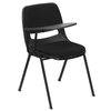 Flash Furniture Right Handed Tablet Arm Chair, Plastic, Bk, 21" W, 25.5" L, 32" H, Black RUT-EO1-01-PAD-RTAB-GG