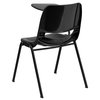 Flash Furniture Tablet Arm Chair, Right Hand Flip-Up, Blk, 21" W, 25.5" L, 32" H, Black RUT-EO1-BK-RTAB-GG