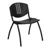 Flash Furniture Stack Chair, Plastic, Black RUT-NF01A-BK-GG
