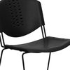 Flash Furniture Stack Chair, Plastic, Black w/Black Frame RUT-NF02-BK-GG