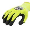 Radians Hi-Vis Cut Resistant Coated Gloves, A7 Cut Level, Polyurethane, L, 1 PR RWG558L