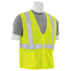 Erb Safety Vest, ANSI, Hi-Viz, Lime, Zipper Closure, 6XL 14632