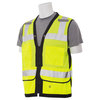 Erb Safety Safety Vest, Mesh, Surveyor, Hi-Viz, Lime, L 61232