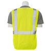 Erb Safety Vest with Pockets, Economy, Hi-Viz, Lime, XL 61631