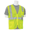 Erb Safety Safety Vest, Zippered, Hi-Viz, Lime, 2XL 61650