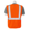 Erb Safety Safety Vest, Mesh, Hi-Viz, Orange, 2XL 61456