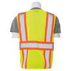 Erb Safety Vest, Hi-Viz, Lime, Contrasting Trim, 2XL 14608
