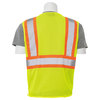Erb Safety Vest, Hi-Viz, Lime, Contrasting Trim, S 61814