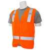 Erb Safety Safety Vest, Zipper, Hi-Viz, Orange, XL 61210