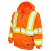 Tough Duck XL Hi-Vis Hooded Sweatshirt, Orange S49411