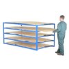 Zoro Select Starter Horizontal Sheet Storage Rack, 102 in D, 54 in W, 5 Shelves, Blue SHEET-R-57