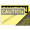 Vestil Sign, Caution, 12.5x9.5", Aluminum, .040, SI-C-10-B-AL-040 SI-C-10-B-AL-040