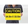 Vestil Sign, Caution, 14.5x10.5", Label/Decal, .01, SI-C-53-C-LB-011 SI-C-53-C-LB-011