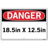 Vestil Aluminum Sign, 12-1/2" Height, 18-1/2" Width, Aluminum, Rectangle, English SI-D-11-D-AL-080