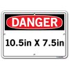 Vestil Aluminum Sign, 7-1/2" H, 10-1/2" W, Rectangle, English, SI-D-20-A-AL-040 SI-D-20-A-AL-040