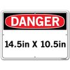 Vestil Sign, Danger, 14.5x10.5", Polystyrene, .040, SI-D-27-C-PS-040 SI-D-27-C-PS-040