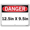 Vestil Aluminum Sign, 9-1/2" Height, 12-1/2" Width, Aluminum, Rectangle, English SI-D-61-B-AL-040