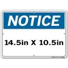 Vestil Aluminum Sign, 10-1/2" Height, 14-1/2" Width, Aluminum, Rectangle, English SI-N-35-C-AL-040