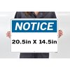 Vestil Aluminum Sign, 14-1/2" H, 20-1/2" W, Rectangle, English, SI-N-63-E-AL-040 SI-N-63-E-AL-040