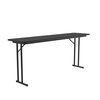 Correll Rectangle Off Set Leg Folding Seminar Training Table, 18" W, 72" L, 29" H, Black Granite ST1872PX-07