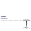 Flash Furniture Round Table, Round, Aluminum, 23.5", 23.5 W, 23.5 L, 27.5 H, Aluminum, Plastic, Stainless Steel Top TLH-052-1-GG