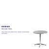 Flash Furniture Round Table, Round, Aluminum, 27.5", 27.5 W, 27.5 L, 27.5 H, Aluminum, Plastic, Stainless Steel Top TLH-052-2-GG