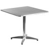 Flash Furniture Square Table, Square, Aluminum, 31.5", 31.5 W, 31.5 L, 27.5 H, Aluminum, Plastic, Stainless Steel Top TLH-053-3-GG