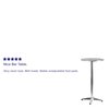 Flash Furniture Fold Bar Table, Aluminum, Round, 25.5", 23.25 W, 23.25 L, 45 H, Aluminum, Plastic, Stainless Steel Top TLH-059A-GG