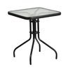 Flash Furniture Barker 23.5'' Square Tempered Glass Metal Table TLH-073A-1-GG