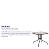 Flash Furniture Square Glass Table, Brown Rattan Edging, Sqr, 28", 28 W X 28 L X 28 H, Clear TLH-073R-DK-BN-GG