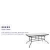 Flash Furniture Rectangle Table, Rctnglr, Tmprd Glss Metal, 31.5"x55", 31.5 W X 55 L X 27.5 H, Glass, Plastic, Steel TLH-089-GG