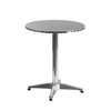 Flash Furniture Round Table Set, 23.5 W X 23.5 L X 27.5 H, Aluminum, Plastic, Rattan, Stainless Steel, Grey TLH-ALUM-24RD-020BKCHR2-GG