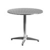 Flash Furniture Round Table Set, 31.5 W X 31.5 L X 27.5 H, Aluminum, Plastic, Rattan, Stainless Steel, Grey TLH-ALUM-32RD-020BGECHR4-GG