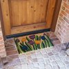 Rubber-Cal "Tulip Garden" Decorative Coir Outdoor Front Doormat, 18 x 30-Inch 10-102-006