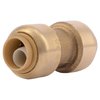 Sharkbite Push-to-Connect Coupling, 3/8 in Tube Size, Brass, Brass U006LF