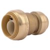 Sharkbite Push-to-Connect Reducing Coupling, 1 in x 3/4 in Tube Size, Brass, Brass U060LF