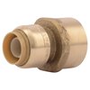Sharkbite Push-to-Connect, Threaded Female Reducing Adapter, 1/2 in Tube Size, Brass, Brass U068LF