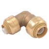 Sharkbite Push-to-Connect Elbow, 1/2 in x 3/8 in Tube Size, Brass, Brass U272LF