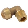 Sharkbite Push-to-Connect, Threaded Male Elbow, 3/8 in Tube Size, Brass, Brass U276LF