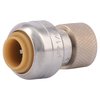 Sharkbite Push-to-Connect Stop Adapter, 1/4 in x 3/8 in Tube Size, Brass, Brass U3523LF