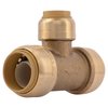 Sharkbite Push-to-Connect Reducing Tee, 3/4 in x 3/4 in x 1/2 in Tube Size, Brass, Brass U412LF