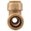 Sharkbite Push-to-Connect Reducing Tee, 3/4 in x 1/2 in x 3/4 in Tube Size, Brass, Brass U444LF