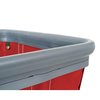 R&B Wire Products Vinyl Basket Truck with Air Cushion Bumper and Steel Base, 6 Bushel, Red 406SOBC/RD