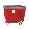 R&B Wire Products Vinyl Basket Truck with Air Cushion Bumper and Steel Base, 6 Bushel, Red 406SOBC/RD