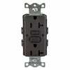 Hubbell GFCI Receptacle, 20A, 125VAC, 5-20R, Brown GFR20