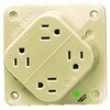 Hubbell Receptacle, 15 A Amps, 125V AC, Surface Mount, Quad Outlet, 5-15R, Ivory HBL415HI