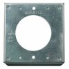 Hubbell Wiring Device-Kellems Electrical Box Cover, Square, 1 Gang, Square, Galvanized Steel, Single Receptacle HBL50SC